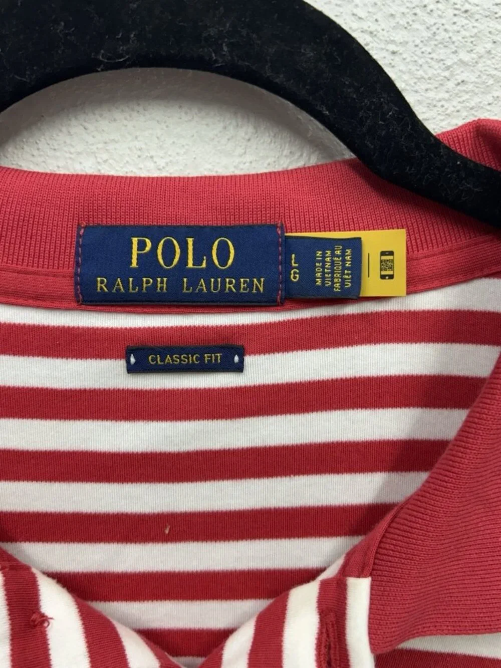 Polo Ralph Lauren Mens Classic Fit Polo Shirt Men’s Large Red White Striped Golf
